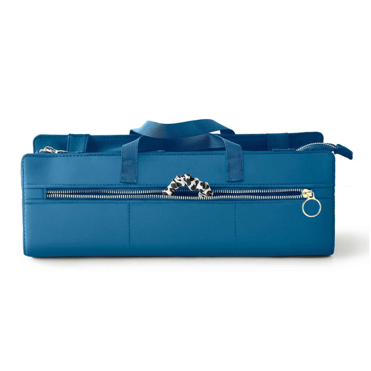 Midnight Teal with Raspberry Interior Hair Tool Bag - White Farmhouse Flowers