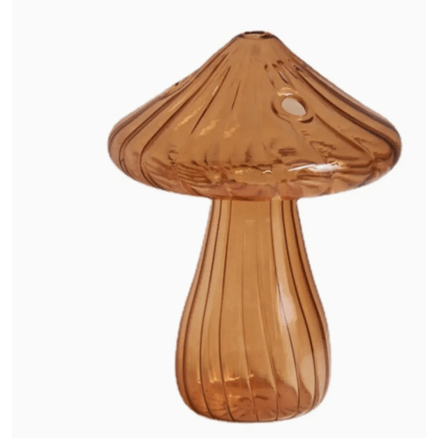 Mini Brown Mushroom Vase - White Farmhouse Flowers