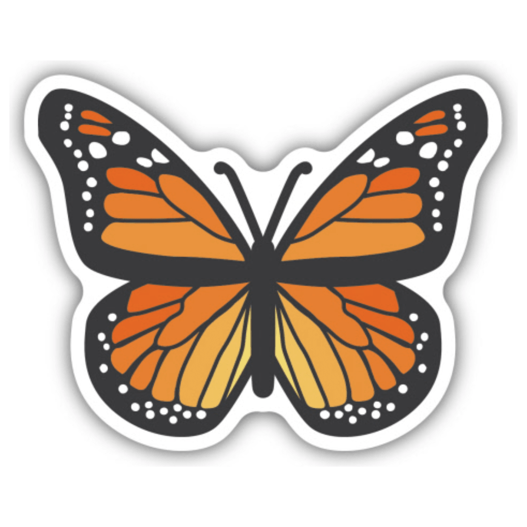 Monarch Butterfly Sticker - White Farmhouse Flowers