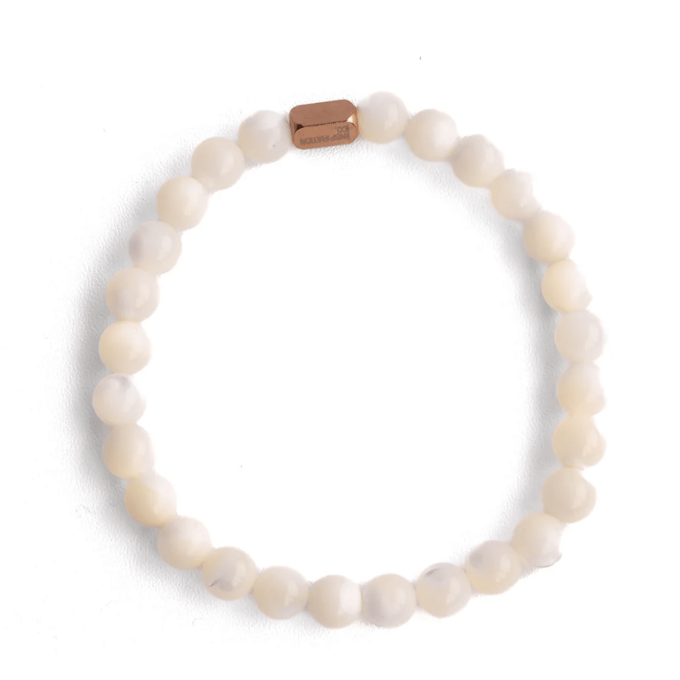 Mother of Pearl Accent Bracelet 6mm - White Farmhouse Flowers