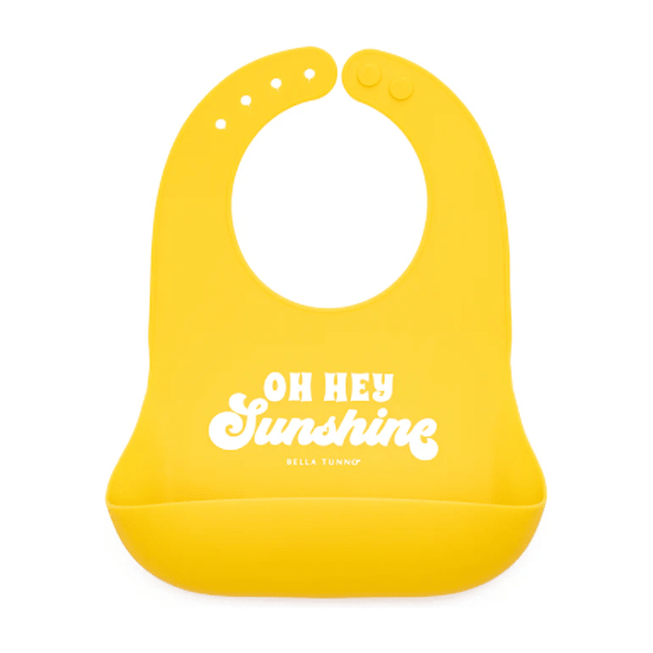 Oh Hey Sunshine Wonder Bib - White Farmhouse Flowers