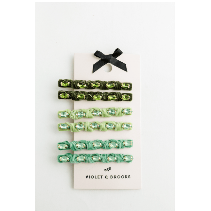 Olive Knotted Velvet Clips - White Farmhouse Flowers