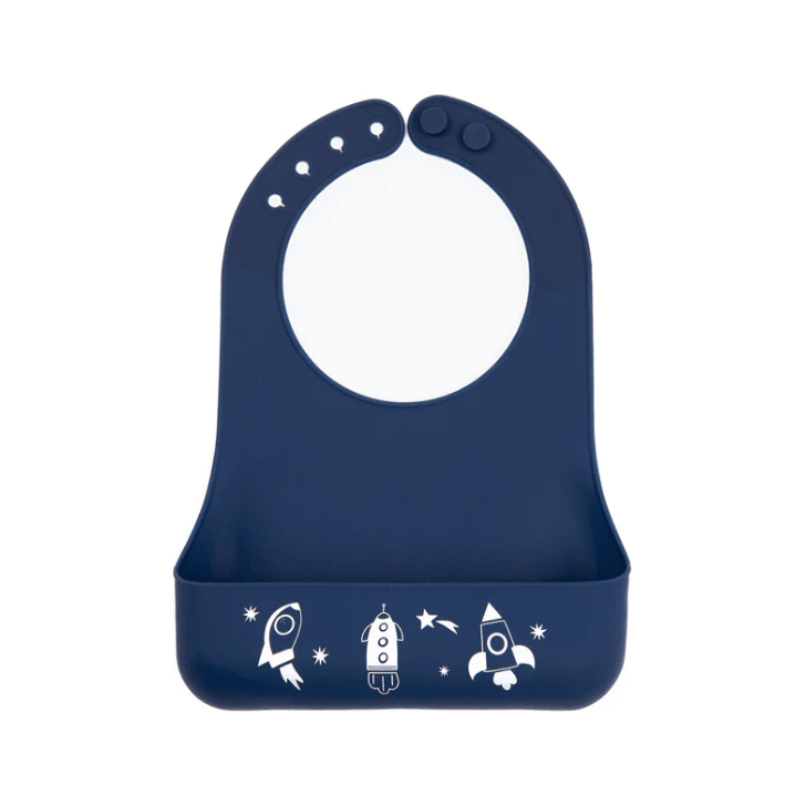 Outer Space Little Bites Bib - White Farmhouse Flowers