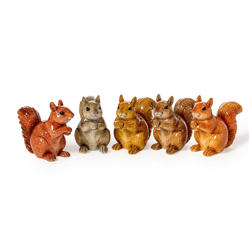 Painted Squirrel - White Farmhouse Flowers