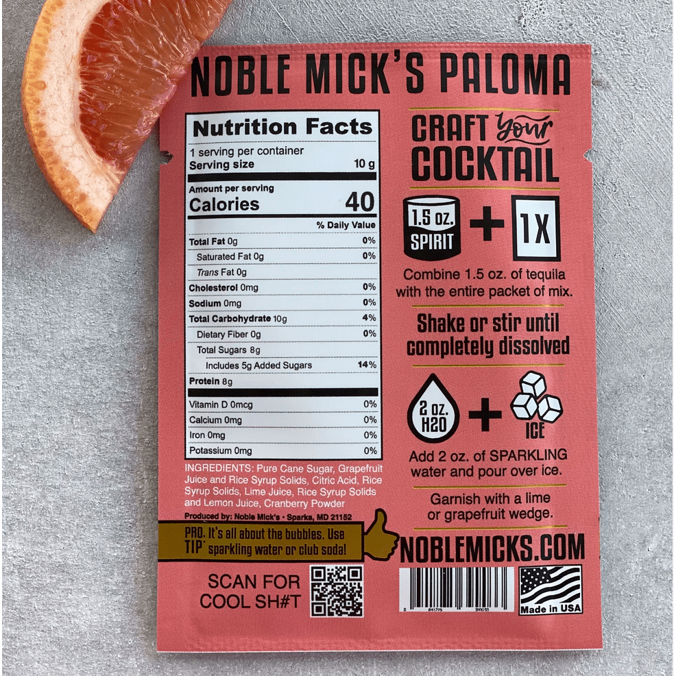 Paloma Single Serve Craft Cocktail Packet - White Farmhouse Flowers