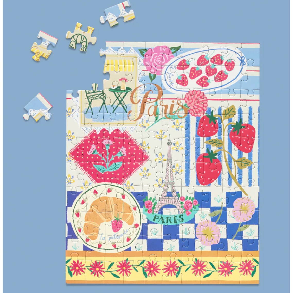 Paris Cafe Puzzle Snax - White Farmhouse Flowers