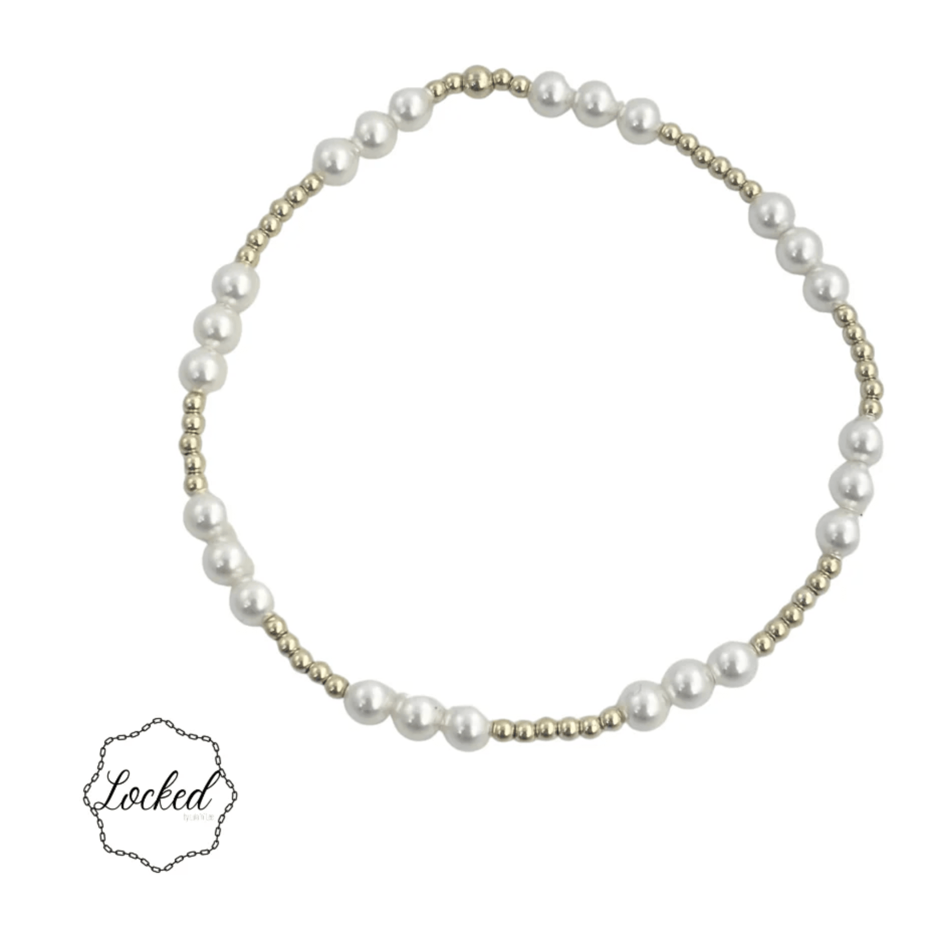 Pearl Bracelet - White Farmhouse Flowers