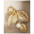 Pearl Leaf Scarf Charm - White Farmhouse Flowers