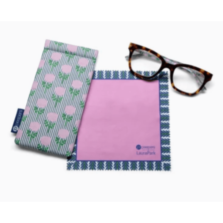 Peepers Buzzworthy Tortoise Marigold Ticking Stripe Pink Reading Glasses - White Farmhouse Flowers