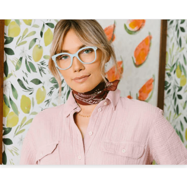 Peepers Flower Child - Light Blue Reading Glasses - White Farmhouse Flowers