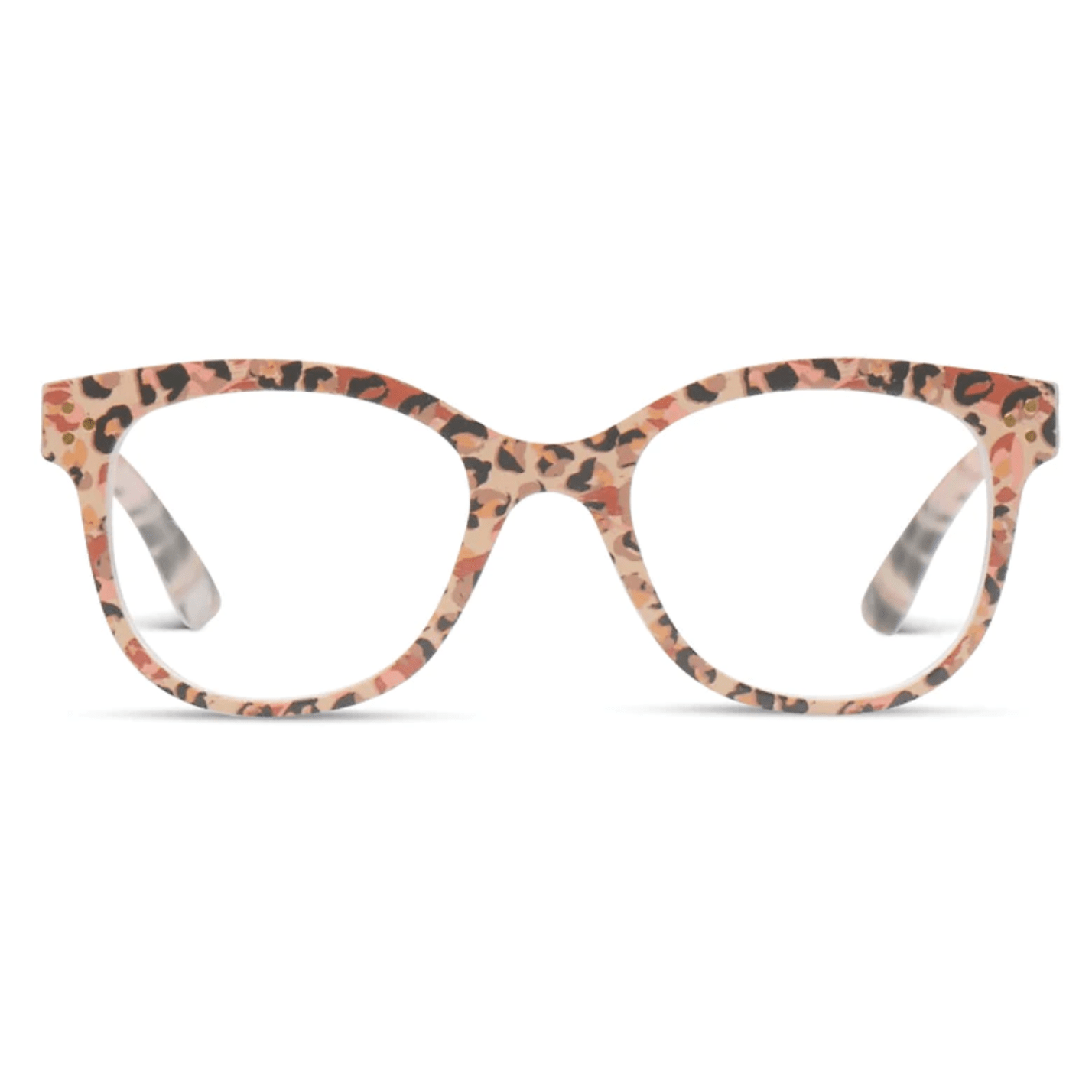 Peepers Oasis - Blush Leopard Reading Glasses - White Farmhouse Flowers