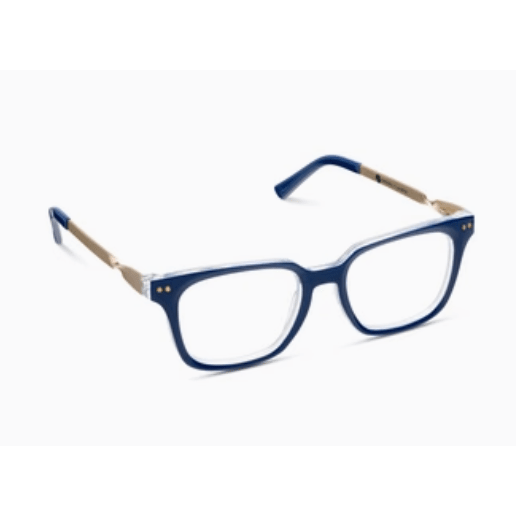 Peepers Sidebar Navy/RosemaryStripe Indigo Reading Glasses - White Farmhouse Flowers