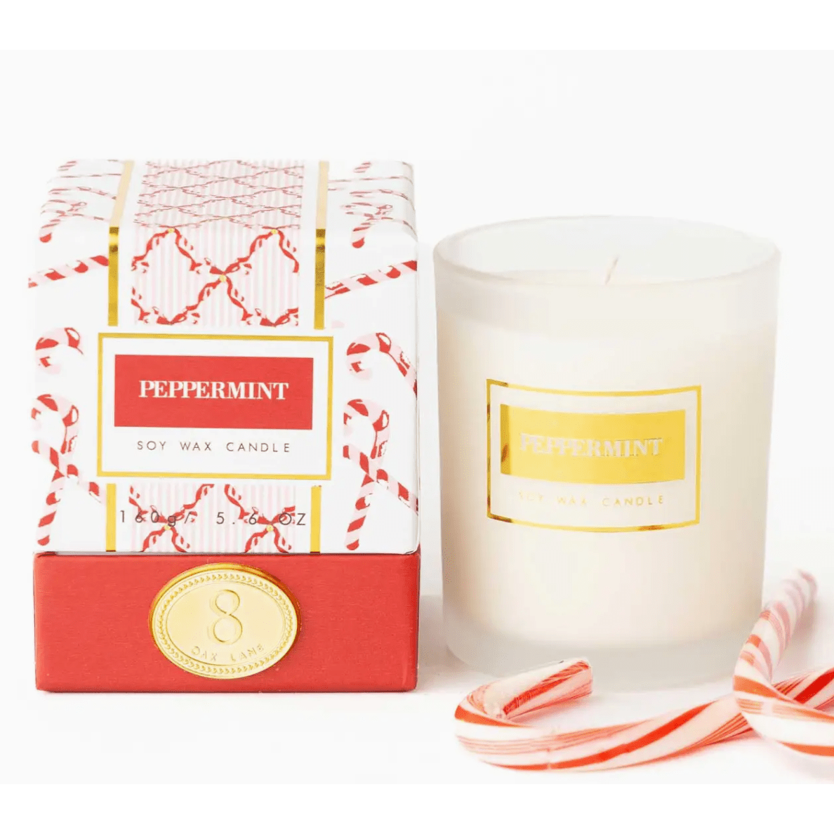 Peppermint Boxed Candle - White Farmhouse Flowers