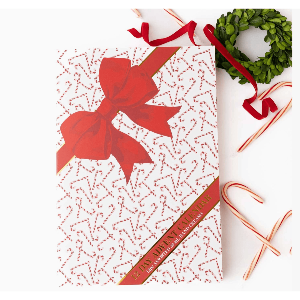 Peppermint Toile 12 Day Hand Cream Advent Calendar - White Farmhouse Flowers