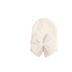 Pink and White Bow Baby Hats - White Farmhouse Flowers