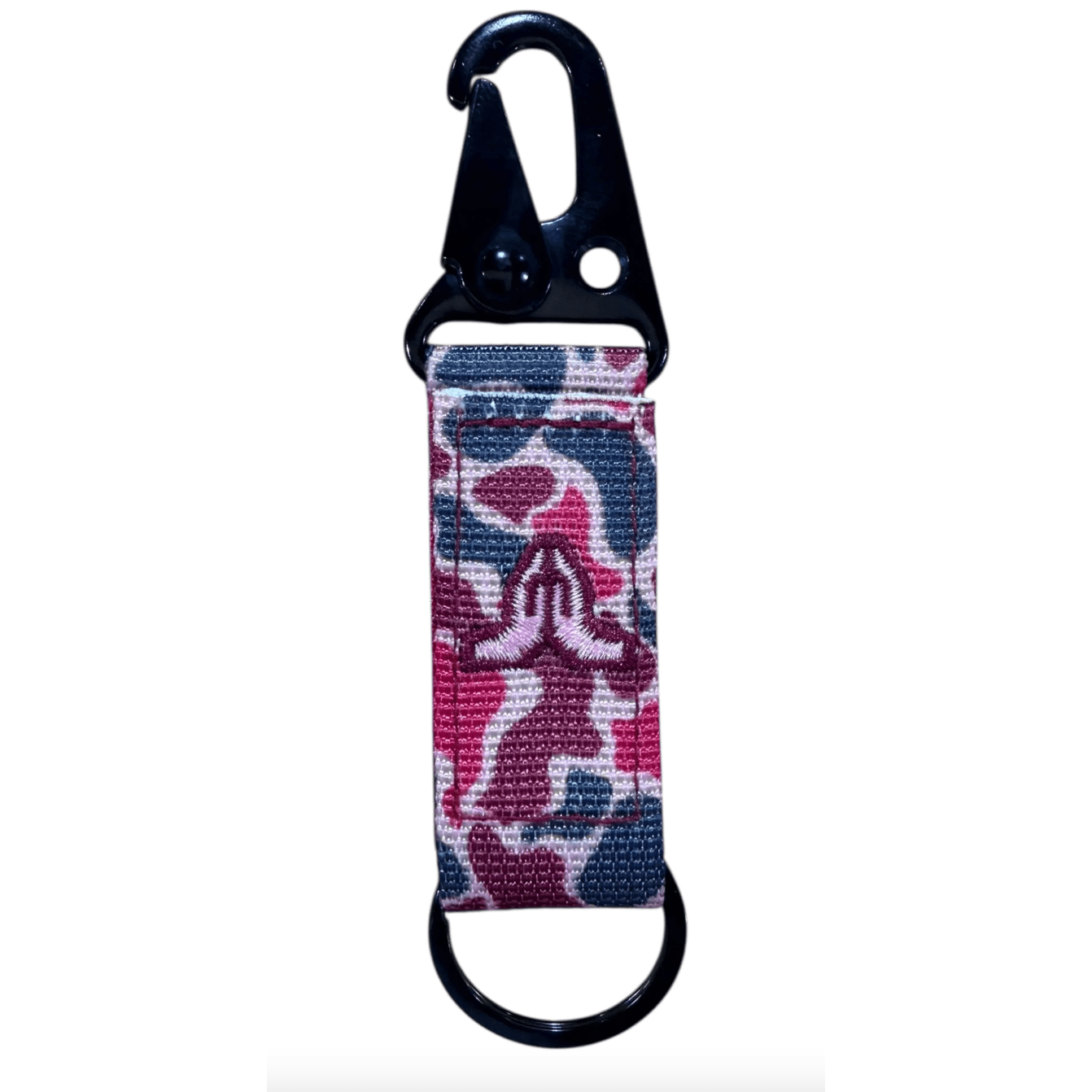 Pink Camo Tap To Pray Tactical Carabiner Keychain - White Farmhouse Flowers