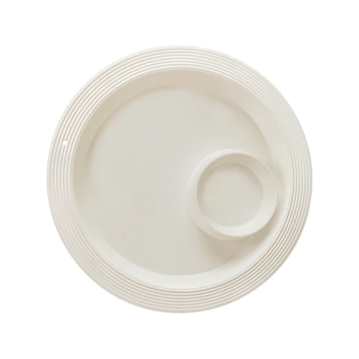 Pinstripes Melamine Chip and Dip Platter - White Farmhouse Flowers