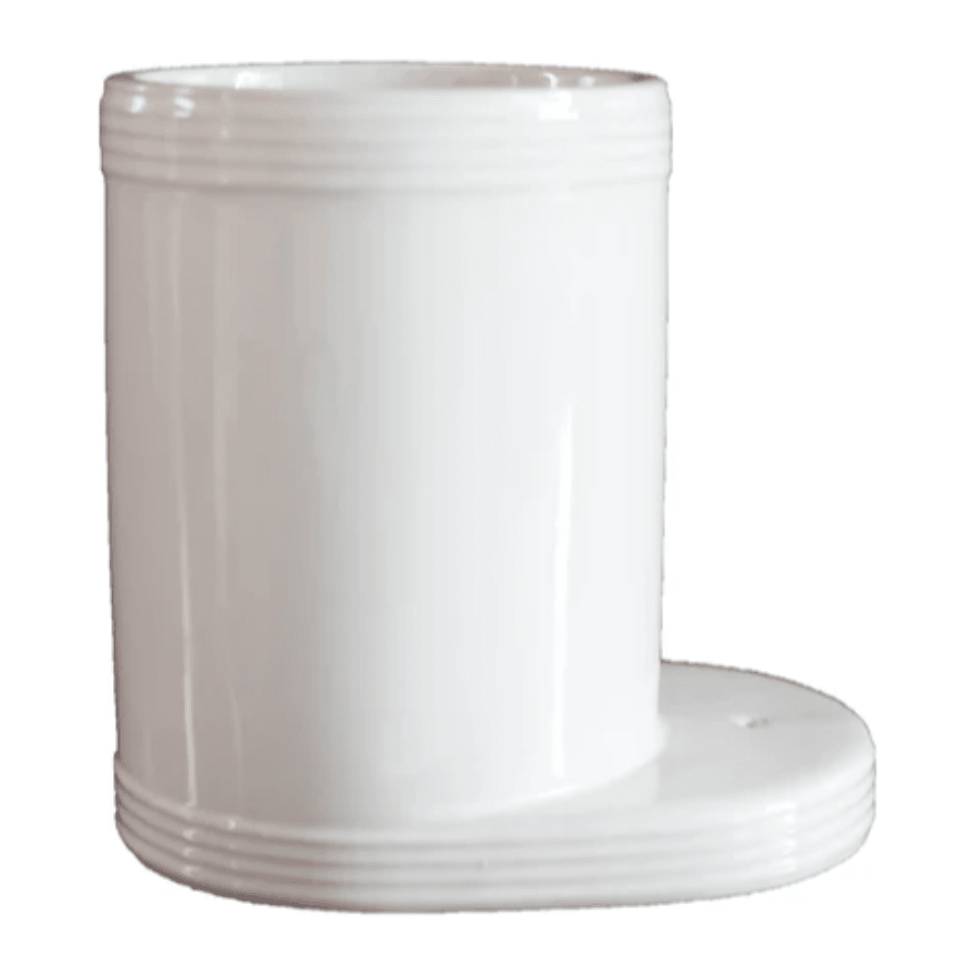 Pinstripes Utensil Crock - White Farmhouse Flowers