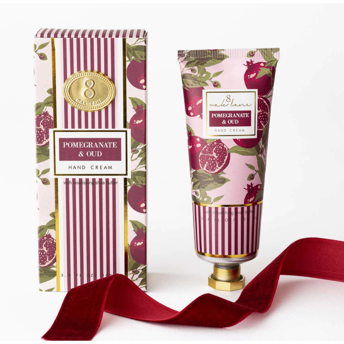 Pomegranate and Oud 100ml Boxed Hand Cream - White Farmhouse Flowers