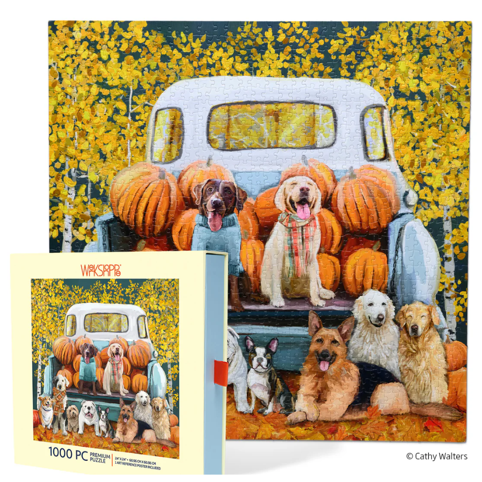 Pumpkin Pals 1,000 Piece Puzzle - White Farmhouse Flowers