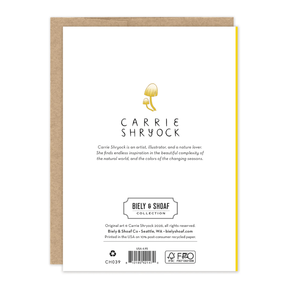 Rare Find Mushroom Friendship Card CH039 - White Farmhouse Flowers