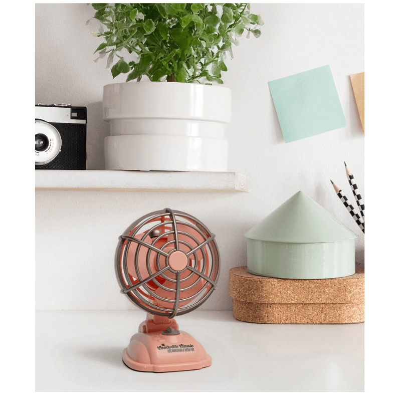 Rechargeable Desk Fan - White Farmhouse Flowers