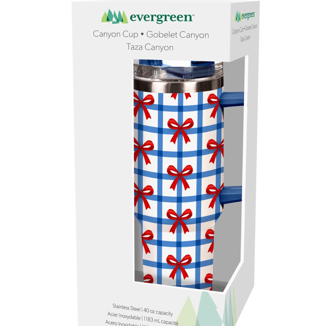 Red, White and Bloom Bows Tumbler Canyon Cup - White Farmhouse Flowers
