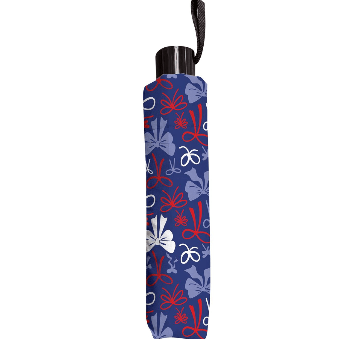 Red, White and Bloom Compact Manual Umbrella 38" Canopy - White Farmhouse Flowers