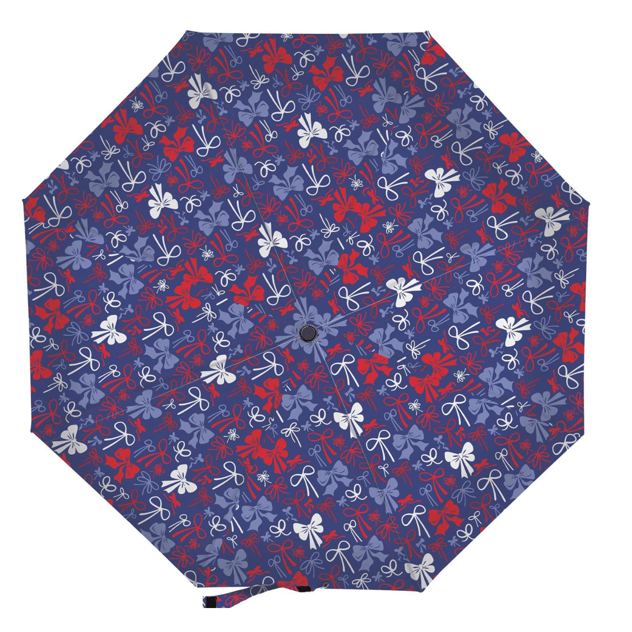 Red, White and Bloom Compact Manual Umbrella 38" Canopy - White Farmhouse Flowers