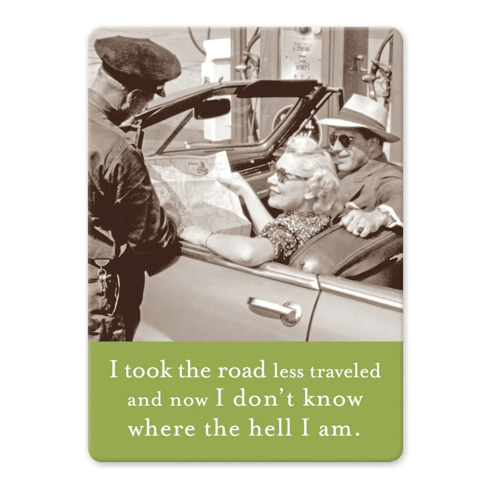 Road less Traveled Magnet - White Farmhouse Flowers