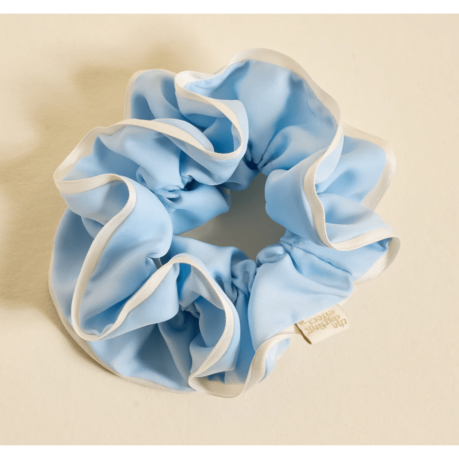 Ruffle Up Scrunchie-Light Blue - White Farmhouse Flowers
