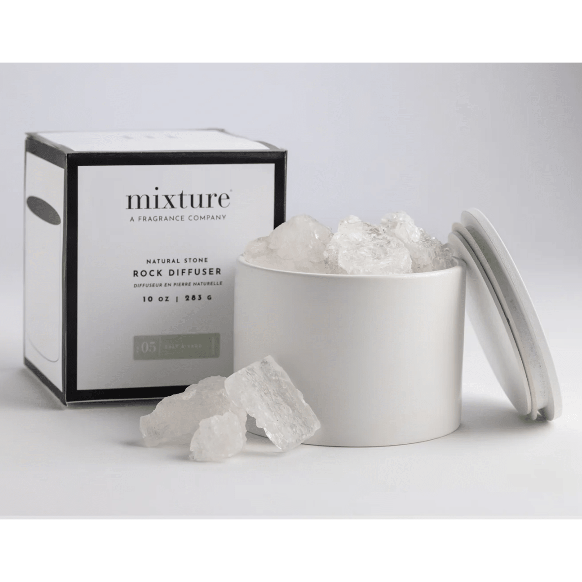 Salt and Sage Natural Rock Diffuser - White Farmhouse Flowers
