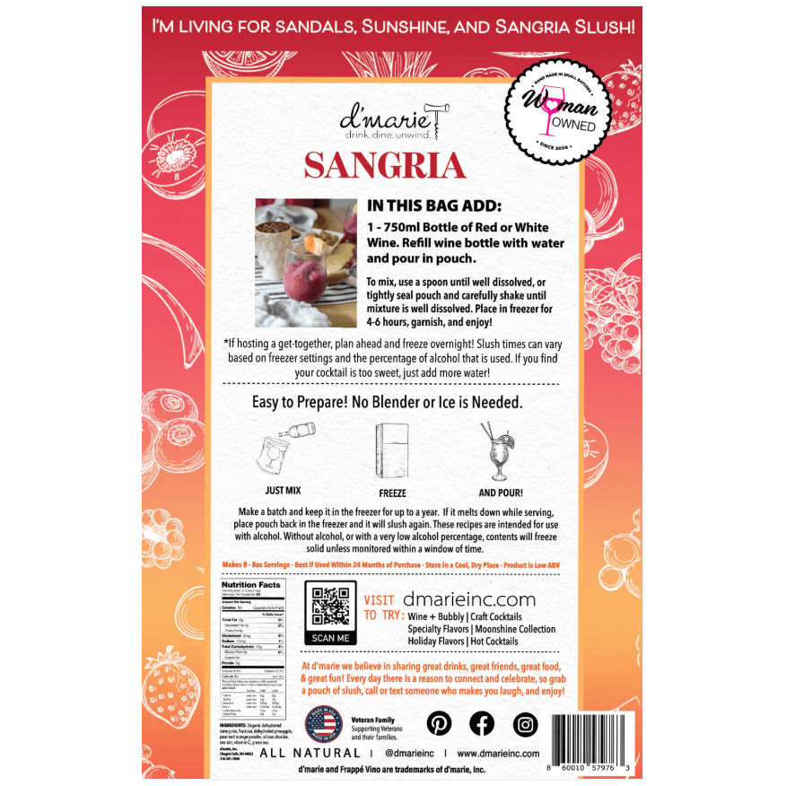 Sangria Craft Cocktail Slush Mix - White Farmhouse Flowers
