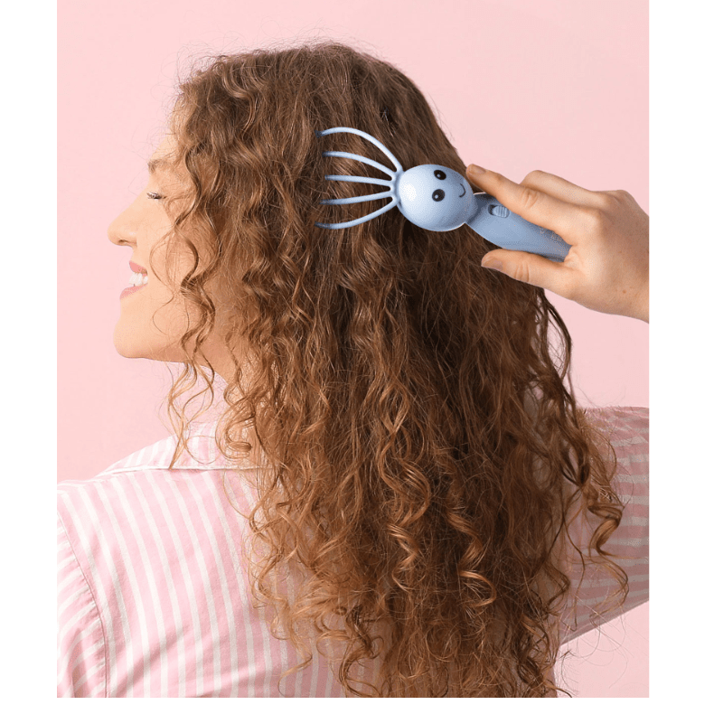Shrimp Scalpi Head Massager - White Farmhouse Flowers