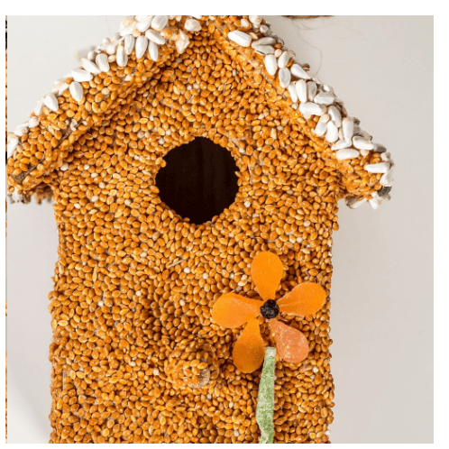 Spring Fruit Birdhouse Cottage - White Farmhouse Flowers