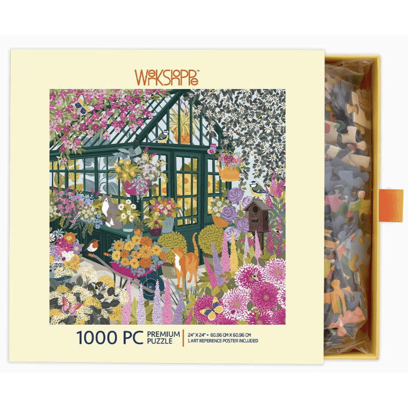 Spring Greenhouse Puzzle - White Farmhouse Flowers