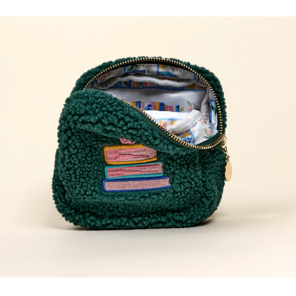 Square Book Nook Teddy Pouch - White Farmhouse Flowers