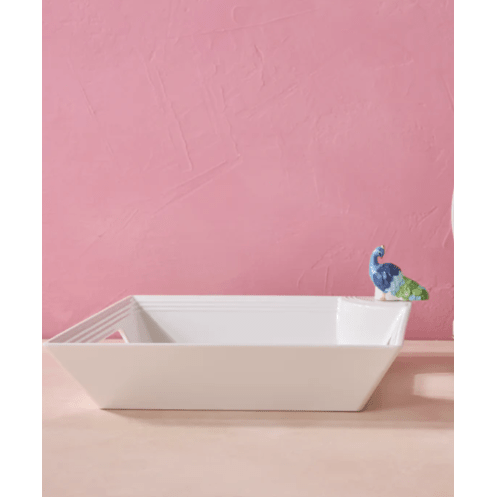 Square Melamine Tray - White Farmhouse Flowers