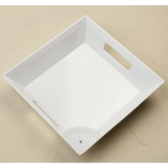 Square Melamine Tray - White Farmhouse Flowers