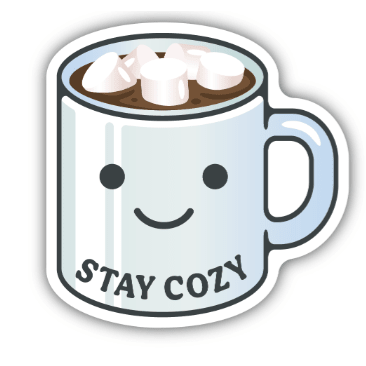 Stay Cozy Sticker - White Farmhouse Flowers