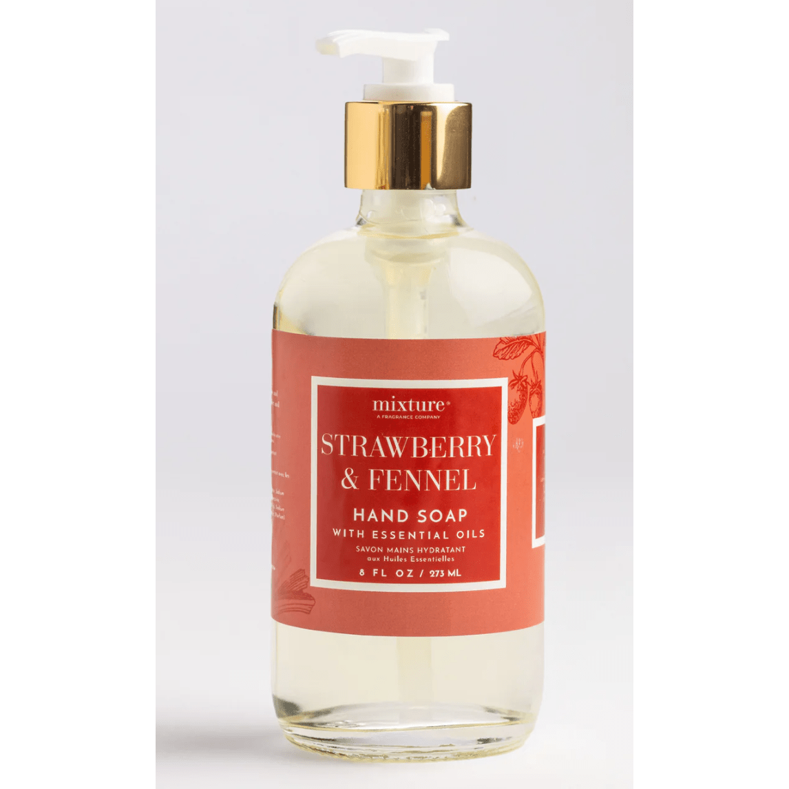Strawberry and Fennel 8 Oz Liquid Hand Soap - White Farmhouse Flowers