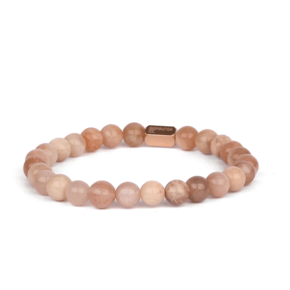 Sunstone Accent Bracelet 6mm - White Farmhouse Flowers