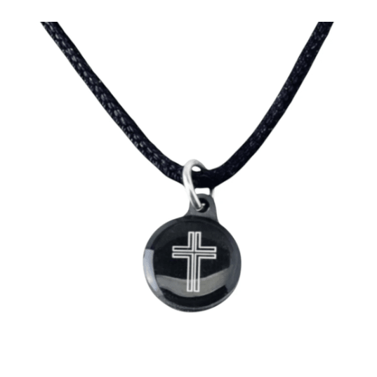 Tap To Pray Survivor Series Onyx Necklace + Cross Charm - White Farmhouse Flowers