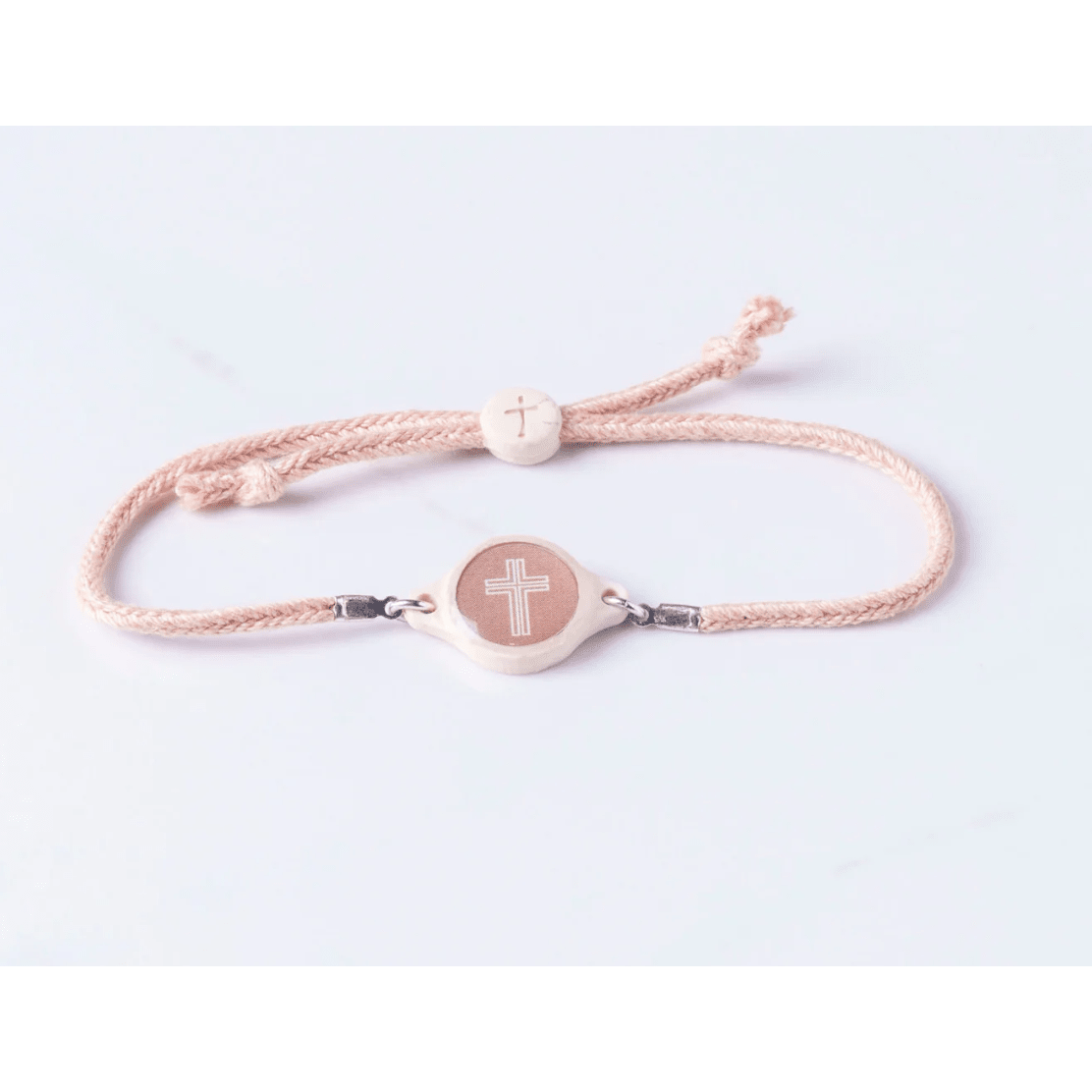Tap To Pray Survivor Series Tactical Bracelet Mocha + Cross - White Farmhouse Flowers