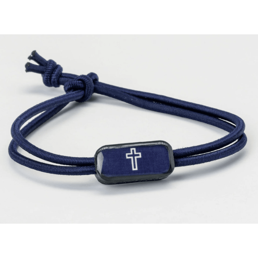 Tap To Pray Survivor Series Tactical Bracelet Navy + Cross - White Farmhouse Flowers