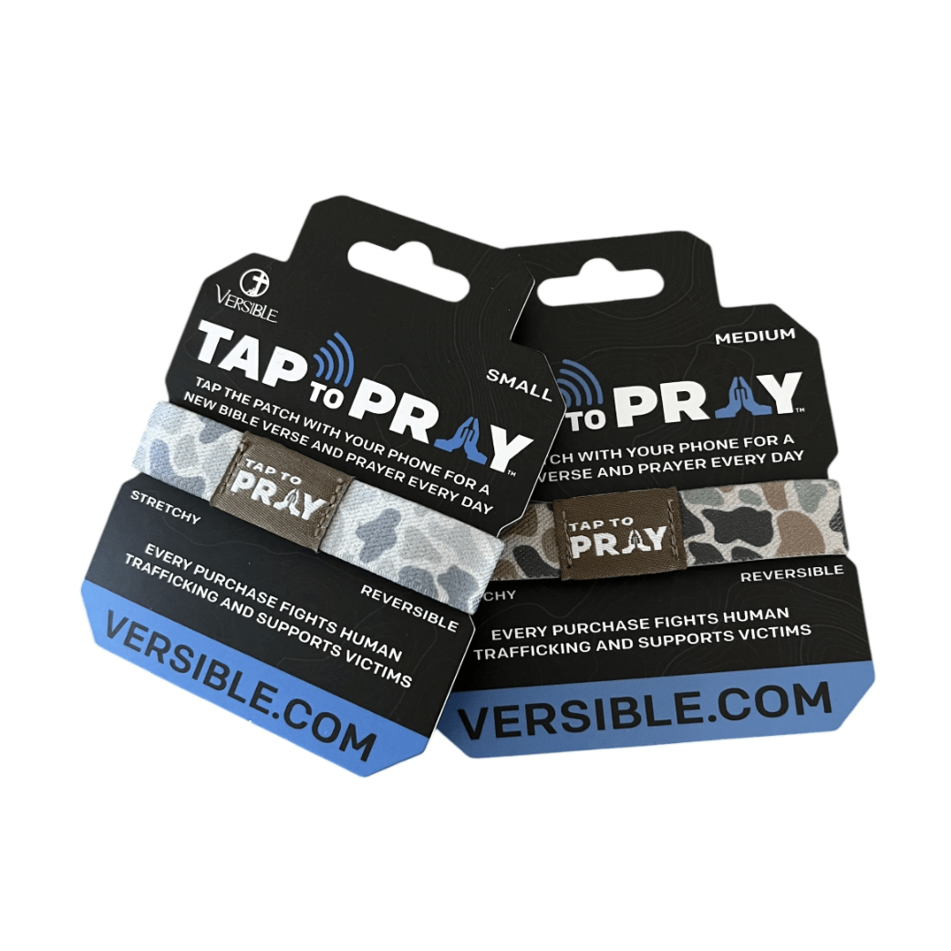 Tap to Pray Wristband - Classic & Sage Camo - White Farmhouse Flowers