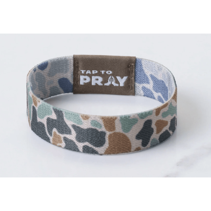 Tap to Pray Wristband - Classic & Sage Camo - White Farmhouse Flowers