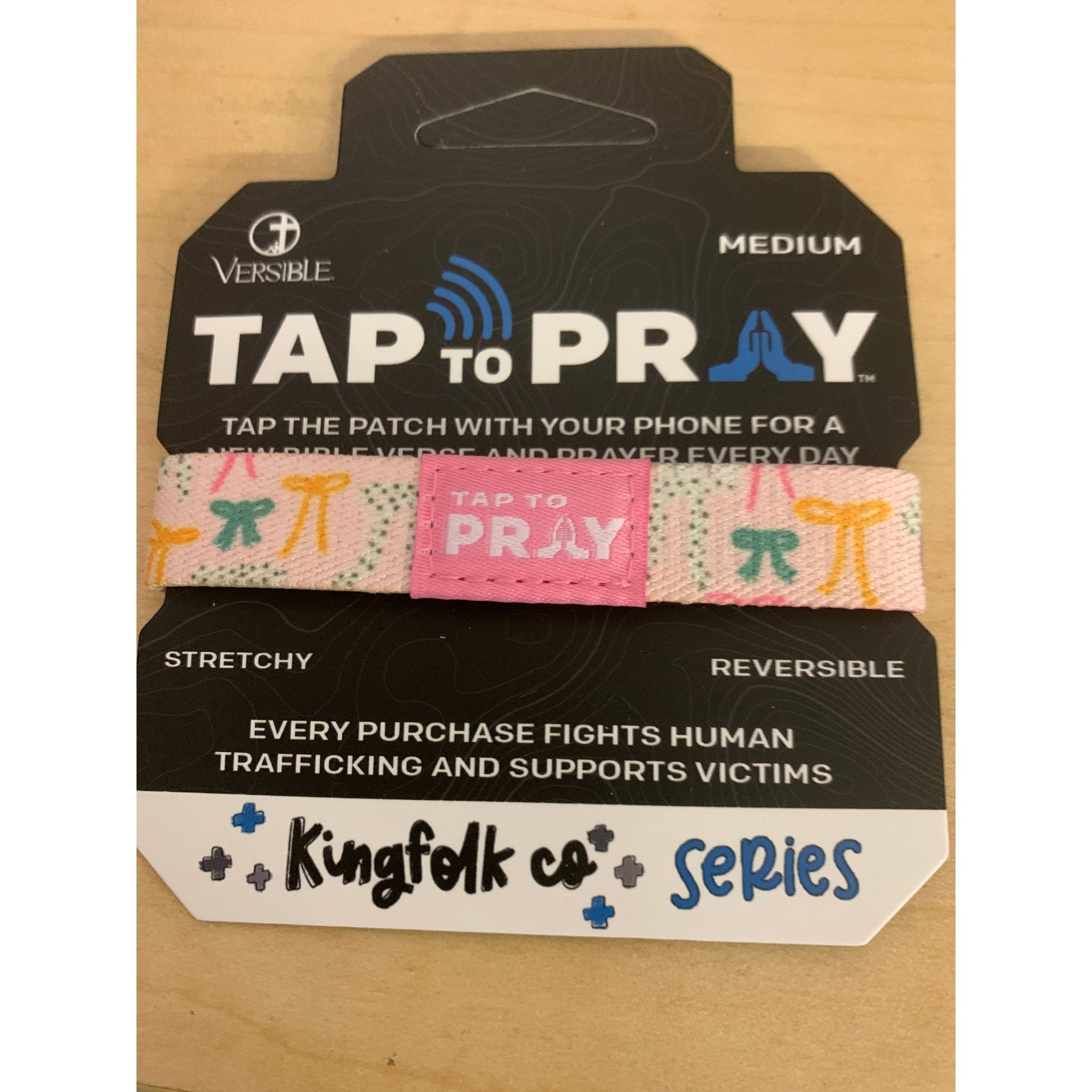 Tap to Pray Wristband - Fearfully and Wonderfully Made - White Farmhouse Flowers