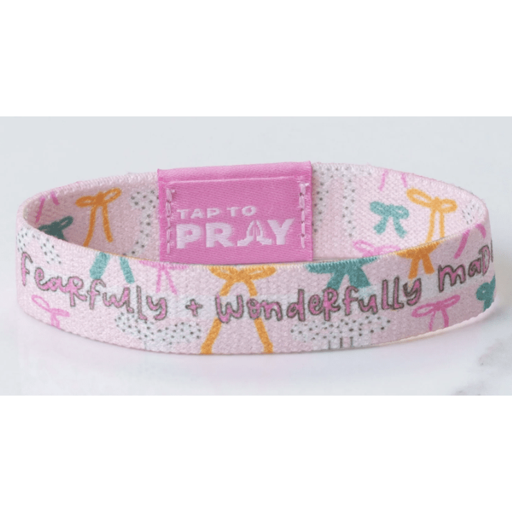 Tap to Pray Wristband - Fearfully and Wonderfully Made - White Farmhouse Flowers