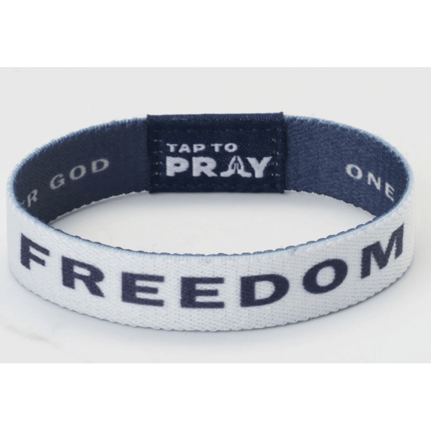 Tap to Pray Wristband - Freedom - White Farmhouse Flowers